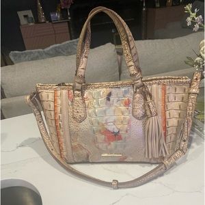 Brahmin Cream Talaitha Leather Asher Satchel Tote
